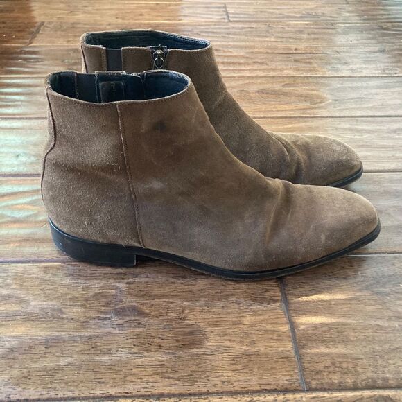 Donald J Pliner Men Ankle Boots Chelsea Size 13M Brown Suede Leather Zipper main image 6